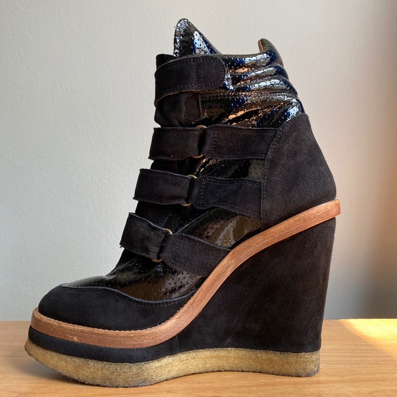Isabel Marant Black Beckett Sneaker Wedge Heel Size 39 - Picture 7 of 16